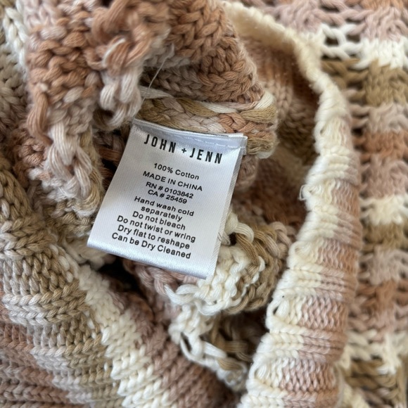 Evereve John + Jenn Julianna Stripe Cardigan Beige Pink White Multi Size XS - Picture 11 of 12